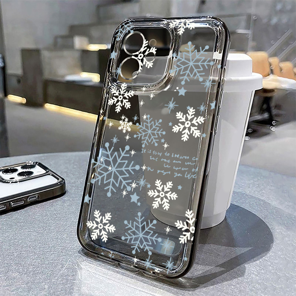 Apple Iphone 15 Pro Max - Coque de téléphone transparente motif flocon